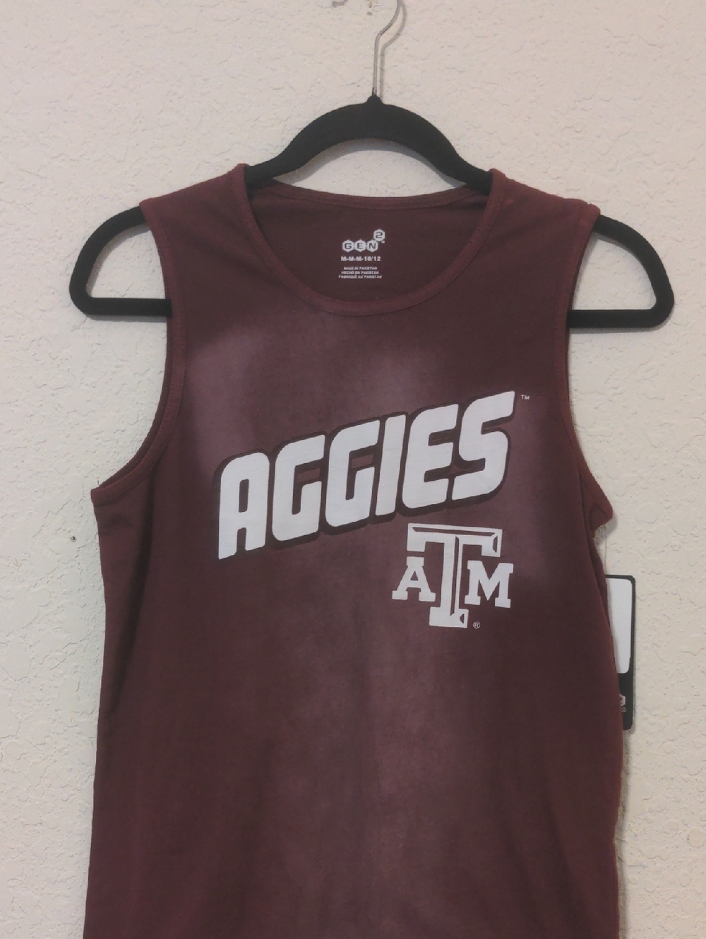 Gen2 Boys Texas A & M Aggies Tank Top. Size M NWT